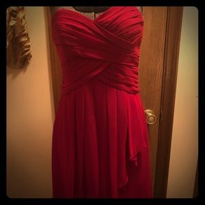 Cherry red David's bridal dress